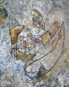 אביבית בלס ברנס, הפרעה בהמשכיות, 2015-2016, אבקת שפכטל, אקריליק, שמן, גרפיט, פסטל שמן וצבע תעשייתי על קנבס, 140X110=