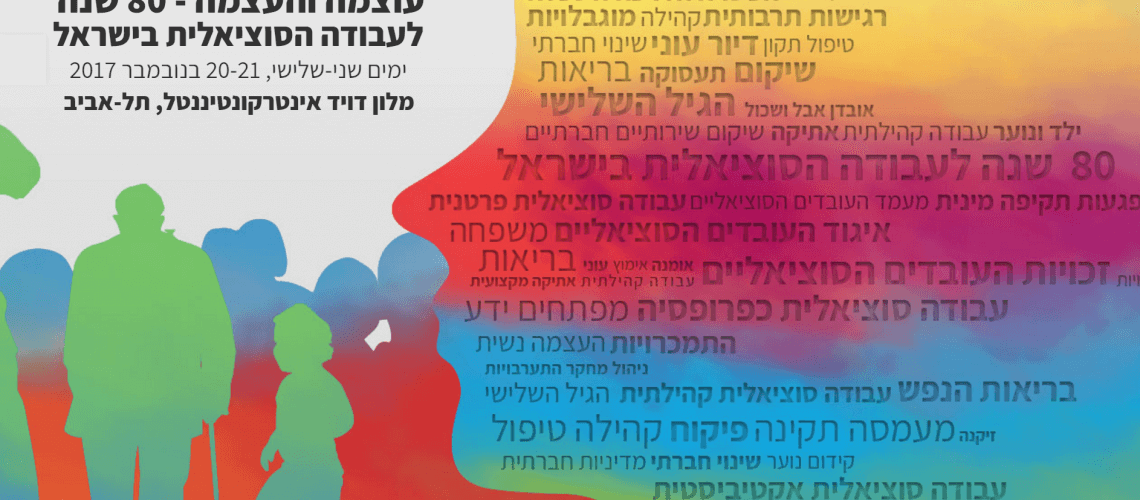 ערכים הכשרה הדרכה השכלה רגישות תרבותית קהילה מוגבלויות טיפול תקון דיור עוני שינוי חברתי שיקום תעסוקה בריאות אובדן אבל ושכול הגיל השלישי ילד ונוער עבודה קהילתית אתיקה שיקום שירותיים חברתיים 80 שנה לעבודה הסוציאלית בישראל פגעות תקיפה מינית מעמד העובדים הסוציאליים עבודה סוציאלית פרטנית איגוד העובדים הסוציאליים משפחה זכויות העובדים הסוציאליים אומנה או עולי בריאות עבודה קהילתית אתיקה מקצועית עבודה סוציאלית כפרופסיה מפתחים ידע התמכרויות העצמה נשית ניהול מחקר התערבויות בריאות הנפש עבודה סוציאלית קהילתית הגיל השלישי זיקנה מעמסה תקינה פיקוח קהילה טיפול קידום נוער שינוי חברתי מדיניות חברתית עבודה סוציאלית אקטיביסטית עמותות מפגשים מוגבלויות מופרטים. הכינוס הארצי ה-19 של העובדים הסוציאליים עוצמה והעצמה - 80 שנה לעבודה הסוציאלית בישראל 2017 ימים שני-שלישי, 20-21 בנובמבר מלון דויד אינטרקונטיננטל, תל-אביב